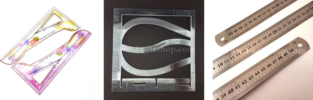 خط کش و گونیا جادکمه خیاطی